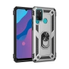 Huawei Y6P Kılıf Sofya Yüzüklü Silikon Kapak - Gümüş