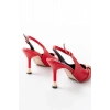 İNF-1151 Kırmızı Günlük Arkası Açık Topuklu Bayan Ayakkabı