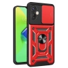 İnfinix Hot 30 4G Kılıf Pars Lens Yüzüklü Silikon - Kırmızı