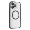 iPhone 14 Pro Kılıf Metal Bumper Magneticsafe Kapak - Derin Mor