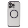 iPhone 14 Pro Kılıf Metal Bumper Magneticsafe Kapak - Derin Mor