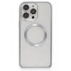 iPhone 15 Pro Max Kılıf Metal Bumper Magneticsafe Kapak - Gri