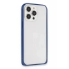 iPhone 15 Pro Metal Bumper Mat Kapak - Lacivert
