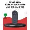 Isıya Dayanıklı 3 USB Portlu Güvenlikli Priz – Akıllı Enerji Yönetimi