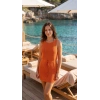 Kadın Askılı Kare Yakalı Belden Bağcıklı Triko Pareo