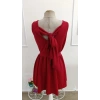 Kadın Askılı Kruvaze Yakalı Arkası Fiyonk Detaylı Kısa Janjan Krep Elbise