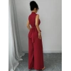 Kadın Balıkçı Yaka Kolsuz Incili Beli Kuşaklı Uzun Janjan Tulum