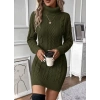 Kadın Balıkçı Yaka Mini Triko Elbise