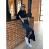 Kadın Dantel Eklemeli Ispanyol Paça Scuba Tayt Pantalon