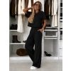 Kadın Kısa Kollu Bisiklet Yakalı Modal Bluz Ve Pantolon Ikili Takım