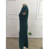 Kadın Kısa Kollu Hakim Yakalı Yırtmaçlı Midi Ithal Krep Elbise