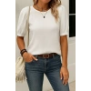 Kadın Kısa Kollu Pileli Balın Kol Bürümcük Bluz