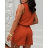 Kadın Kısa Kollu V Yakalı Bluz Ve Kısa Short Ikili Takım