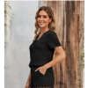 Kadın Kısa Kollu V Yakalı Bluz Ve Short Ikili Takım