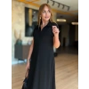 Kadın Kısa Kollu Yakalı Cepli Uzun Viskon Iki Iplik Elbise