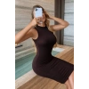 Kadın Kolsuz Balıkçı Yaka Kısa Dalgıç Elbise