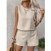 Kadın Kolsuz Bisiklet Yakalı Kısa Bluz Ve Short Ikili Takım