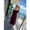Kadın Madonna Yaka Midi Boy Modal Elbise