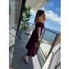 Kadın Madonna Yaka Midi Boy Modal Elbise