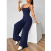 Kadın Omuzdan Askılı Sırtı Açık Bol Kesim Janjan Krep Tulum