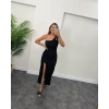 Kadın Sıfır Kol Tek Omuz Damla Detay JanJan Krep Elbise
