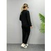 Kadın Uzun Kollu Bisiklet Yaka Viskon Iki Iplik Bluz Ve Pantolon Ikili Takım