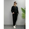 Kadın Uzun Kollu Bisiklet Yaka Viskon Iki Iplik Bluz Ve Pantolon Ikili Takım