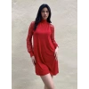 Kadın Uzun Kollu Damla Detaylı Sandy Mini Elbise