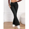 Kadın Yüksek Bel Cepli İspanyol Paçalı Kot Jeans Pantolon