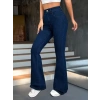Kadın Yüksek Bel Paçaya Doğru Geniş Kot Pantolon