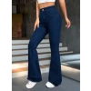 Kadın Yüksek Bel Paçaya Doğru Geniş Kot Pantolon