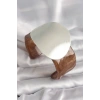 Kahverengi Mermer Desen Akrilik Plastik Gümüş Plaka Model Vintage Kadın Bilezik