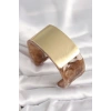 Kahverengi Mermer Desen Akrilik Platik Gold Dikdörtgen Plaka Model Vintage Kadın Bilezik