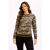 Kamuflaj Desenli 2 İplik 4 Mevsim Uzun Kollu Bisiklet Yaka Sweatshirt - Kamuflaj