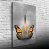 Kelebek Görselli Soyut Çalışma Kanvas Tablo 50 x 70