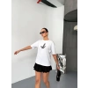 Kısa Kol Baskılı T-shirt - Beyaz