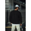 Kışlık Bisiklet Yaka Üç İplik Basic SweatShirt - Siyah