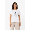 Kore Parmak Kalp Aşk Temalı Minimal Baskılı Tişört Yazlık Kısa Kol T-Shirt  - Beyaz