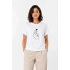 Kore Parmak Kalp Aşk Temalı Minimal Baskılı Tişört Yazlık Kısa Kol T-Shirt  - Beyaz