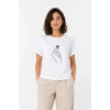 Kore Parmak Kalp Aşk Temalı Minimal Baskılı Tişört Yazlık Kısa Kol T-Shirt  - Beyaz