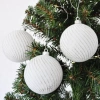Lüks Ağaç Süsleri 3lü - 8cm - Beyaz Model 4