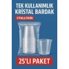 LÜKS KRİSTAL BARDAK- MİKA BARDAK- ŞEFFAF- 25 Lİ PAKET - SERT PLASTİK