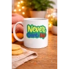 Never Give Up ASLA PES ETME Yazılı Porselen Kupa MODEL 145 – Motivasyon Temalı Renkli Tasarım – Kahve & Çay Kupası – Moral Veren Hediyelik Kupa