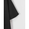 New York Baskılı Oversize Bisiklet Yaka T-shirt - Siyah