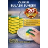 Oluklu Bulaşık Süngeri 5li 4 Paket Güçlü Yağ ve Kir Temizleyici Çift Katmanlı Dayanıklı Mutfak Temizlik Süngeri Ekonomik Paket