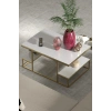 Orta Sehpa Delux Raflı Gold Beyaz