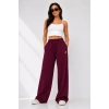 Osy Modal Yumuşak Dokulu Cima Dikişli Nakışlı Cepli Oversize Bol Paça Eşofman Altı - Bordo