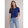 Osy Modal Yumuşak Dokulu Kumaş Bisiklet Yaka T-shirt - Lacivert