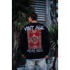 Oversize Bisiklet Yaka Üç İplik Baskılı SweatShirt - Siyah