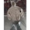 Oversize Tam Fermuarlı Uzun Kol Hırka - Bej